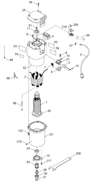 Page A Diagram and Parts List for 22-7519-60 2 Porter Cable Router